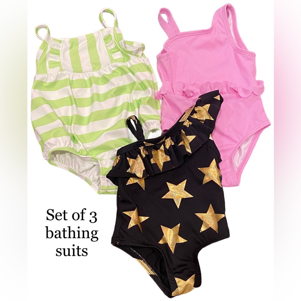 LOT SET OF 3 NEW baby girls one piece bathing suit 12 months Carter’s vacation